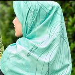 روسری نیلوفر آبی سبز رنگ