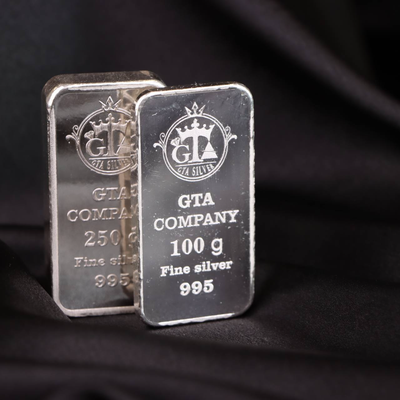 شمش نقره 100 گرمی عیار 995 شرکت GTA آزادی