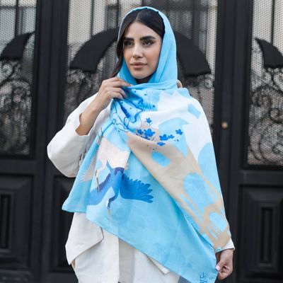شال چهارمحال و  پرنده درنای ابی