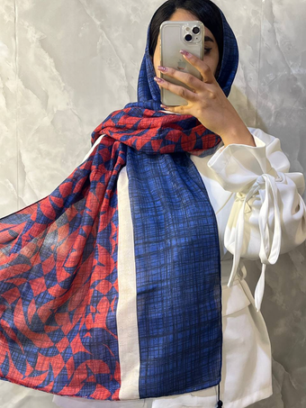 شال طرحدار منگوله دار