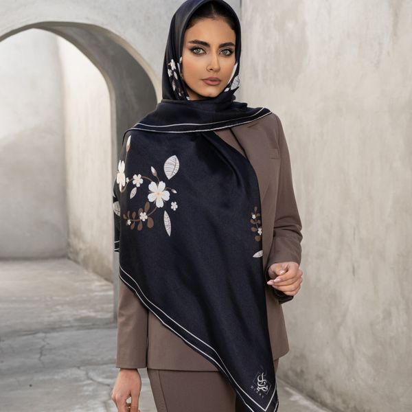 روسری طرح  یاسمن سپید