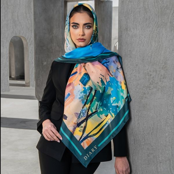 روسری طرح نگارستان شرقی  ابرنگی