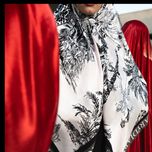 روسری  جنگل ایرانی سفید ومشکی