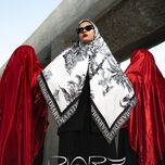 روسری  جنگل ایرانی سفید ومشکی