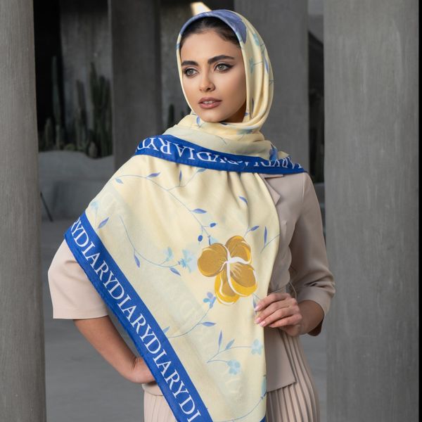 روسری بنفشه بهاری (زرد رنگ )
