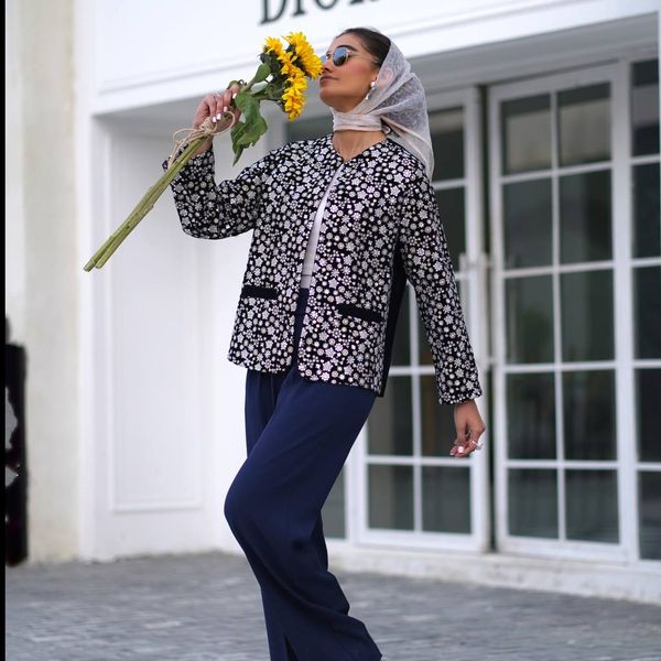 کت مخمل مجلسی طرح شکوفه