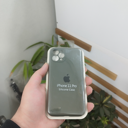 قاب سیلیکونی اورجینال iPhone 11 pro یشمی