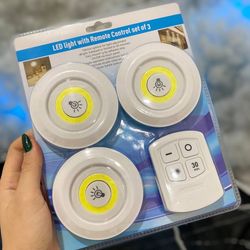 چراغ اضطراری زیر کابینتی (چراغ سقفی، چراغ مخفی) ریموت دار و باطری‌خور 3in1