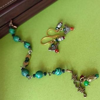 نیم ست برنجی-سنگی حدید ومالاکیت ویشم