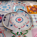 دستبند استیل نقره ای و طلایی کد 110