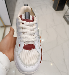 کفش دلارام سفید زرشکی