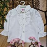 شومیز مجلسی شیک دخترانه یقه چیندارسفید