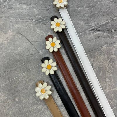 کمربند زنانه طرح گل بابونه 1/5 سانت