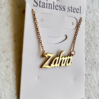 گردنبند اسم زهرا فونت لاتین