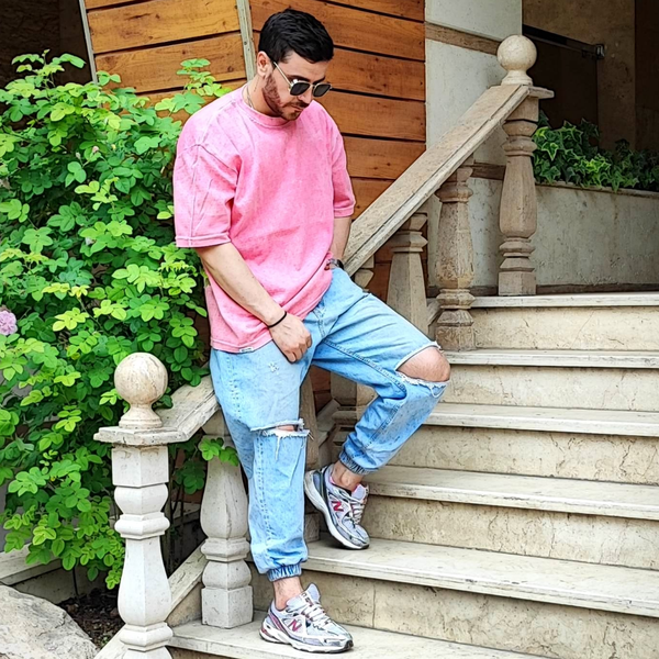 تیشرت سنگشور باکسی پارچه ماکان کد 88