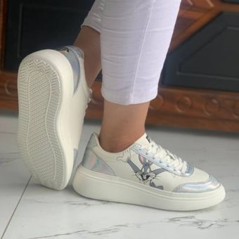 کتونی دخترانه ونس سفید بغل خرگوش برند مکس