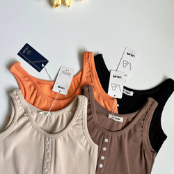 تاپ یقه گرد پنبه کبریتی دکمه نما