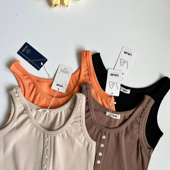 تاپ یقه گرد پنبه کبریتی دکمه نما