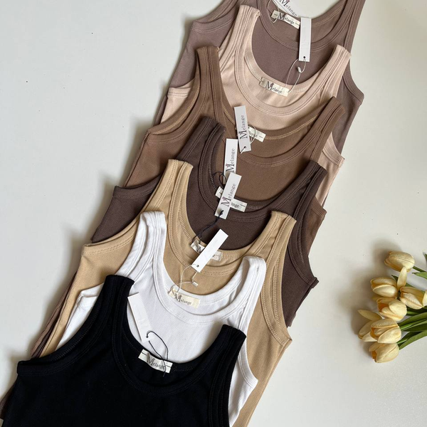 تاپ رکابی یقه گرد کشبافت کبریتی