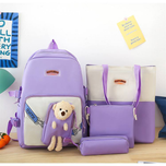 ست کیف وکوله 4 تیکه وارداتی جنس برزنت ضدآب.... کوله‌پشتی چهار‌تکه عروسکی «TeddyBag ستاره‌ای