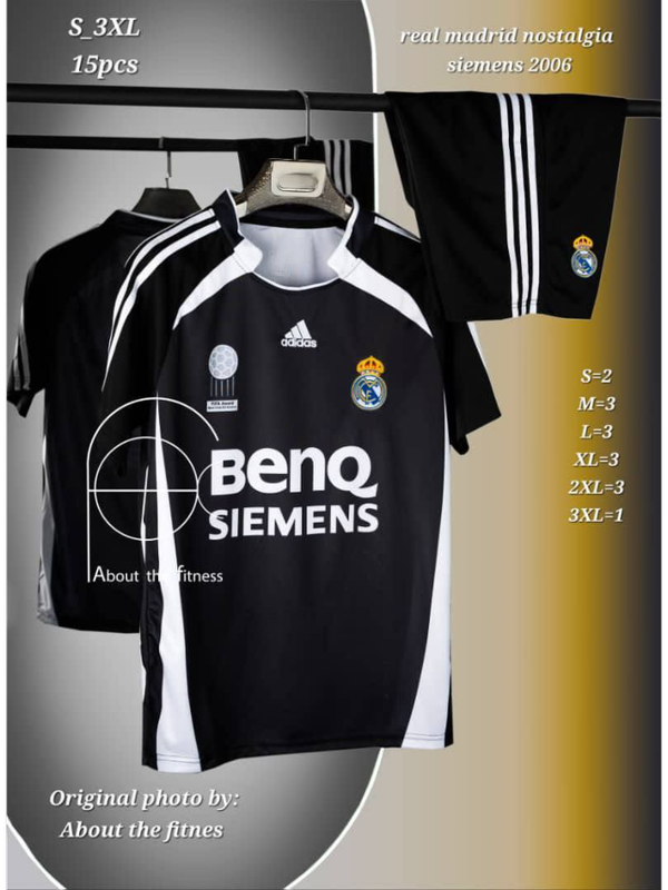کیت دوم رئال مادرید کلاسیک 2006 تیشرت با شورت