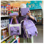 ست کیف و کوله اسپرت 4 تیکه وارداتی برزنت....ست 4 تکه کوله‌پشتی دخترانه مدل FASHION وارداتی جنس برزنت ضد آب زیپ فلزی