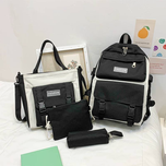 ست کیف و کوله اسپرت 4 تیکه وارداتی برزنت....ست 4 تکه کوله‌پشتی دخترانه مدل FASHION وارداتی جنس برزنت ضد آب زیپ فلزی