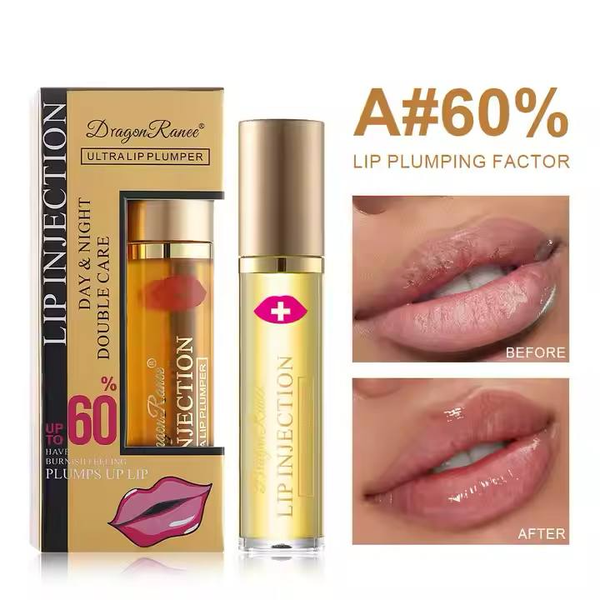 روغن لب حجم‌دهنده Dragon Ranee مدل Lip Injection طلایی