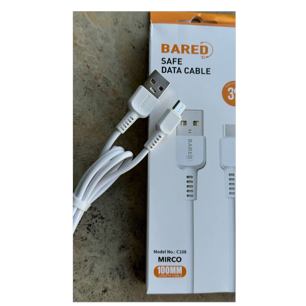 کابل فست شارژ دیتا دار BARED 3A مدل C108 اورجینال