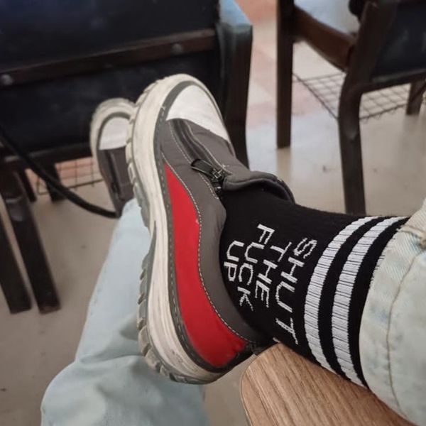 جوراب ساق بلند تکست‌دار (shut the f**k up)