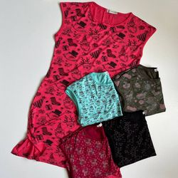 پیراهن نخی ویسکوز طرح دار