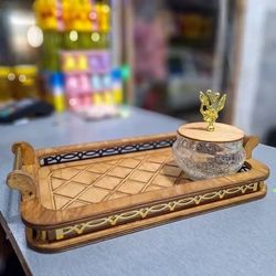 سینی دسته دار چوبی