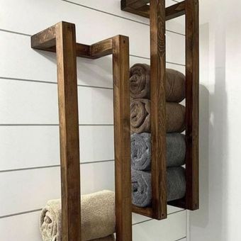 استند چوبی حمام و جا حوله ای