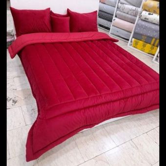 روتختی مخمل کالیفرنیا رنگ قرمز یکنفره و دونفره کد k10