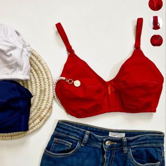 سوتین پاموک 100٪ کتان | راحت و ضد حساسیت | سایز 75 تا 90 | 9 رنگ جذاب