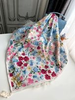 روسری نخی قواره 140 نخ گلوریا مدل یاسمن