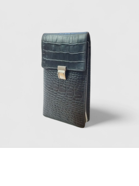 کیف مدارک دوشی دور زیپ چرم طبیعی