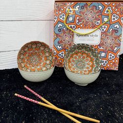 پیاله 4 عددی با چاپستیک دنی هوم