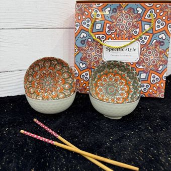 پیاله 4 عددی با چاپستیک دنی هوم