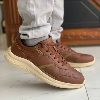 کتونی استوک زیبای مردانه قهوه ای داخل سرمه ای