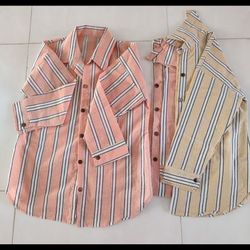 شومیز کتان راه راه