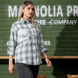 ✅️مدل: شومیز چهارخونه جیب جین