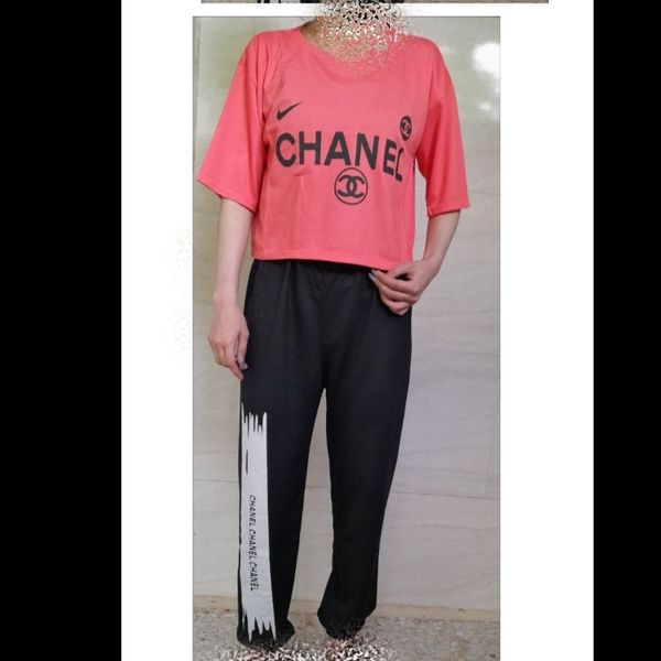 ست کراپ وشلوار صورتی 122