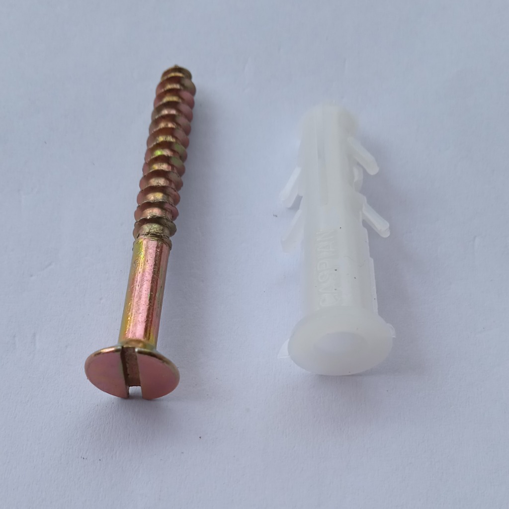 پیچ دوسو طلایی 4 سانتی بسته 25 عددی با روپلاک