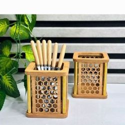جا قاشقی چوبی نرده ای طلایی