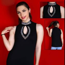 تاپ زنانه نگین دار