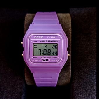 کاسیو نوستالژی مدل F-91 w رنگ یاسی