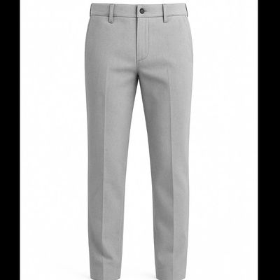 شلوار کتان مردانه فاق بلند رگولار فیت جودون بافت طوسی