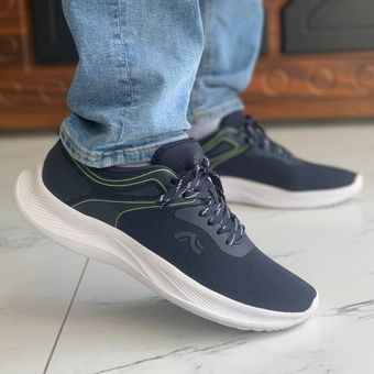 کتونی استوک کریویت سرمه ای بغل خط سبز مردانه