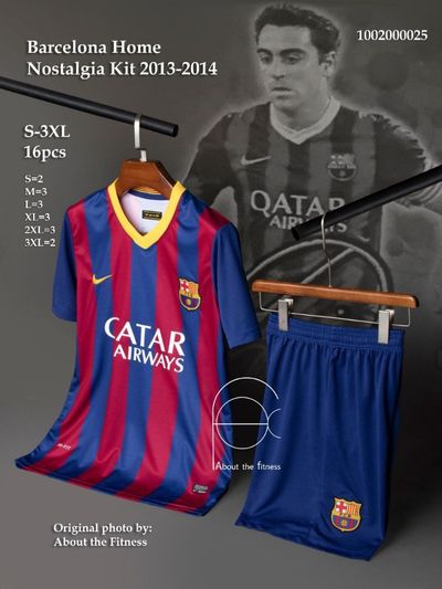 کیت کلاسیک بارسلونا 2014 تیشرت با شورت